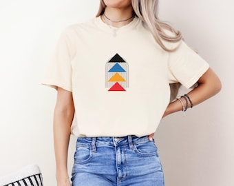 Geometry in Motion: Abstract Art Shirt for Everyday Expression, Minimalist Unisex Tee