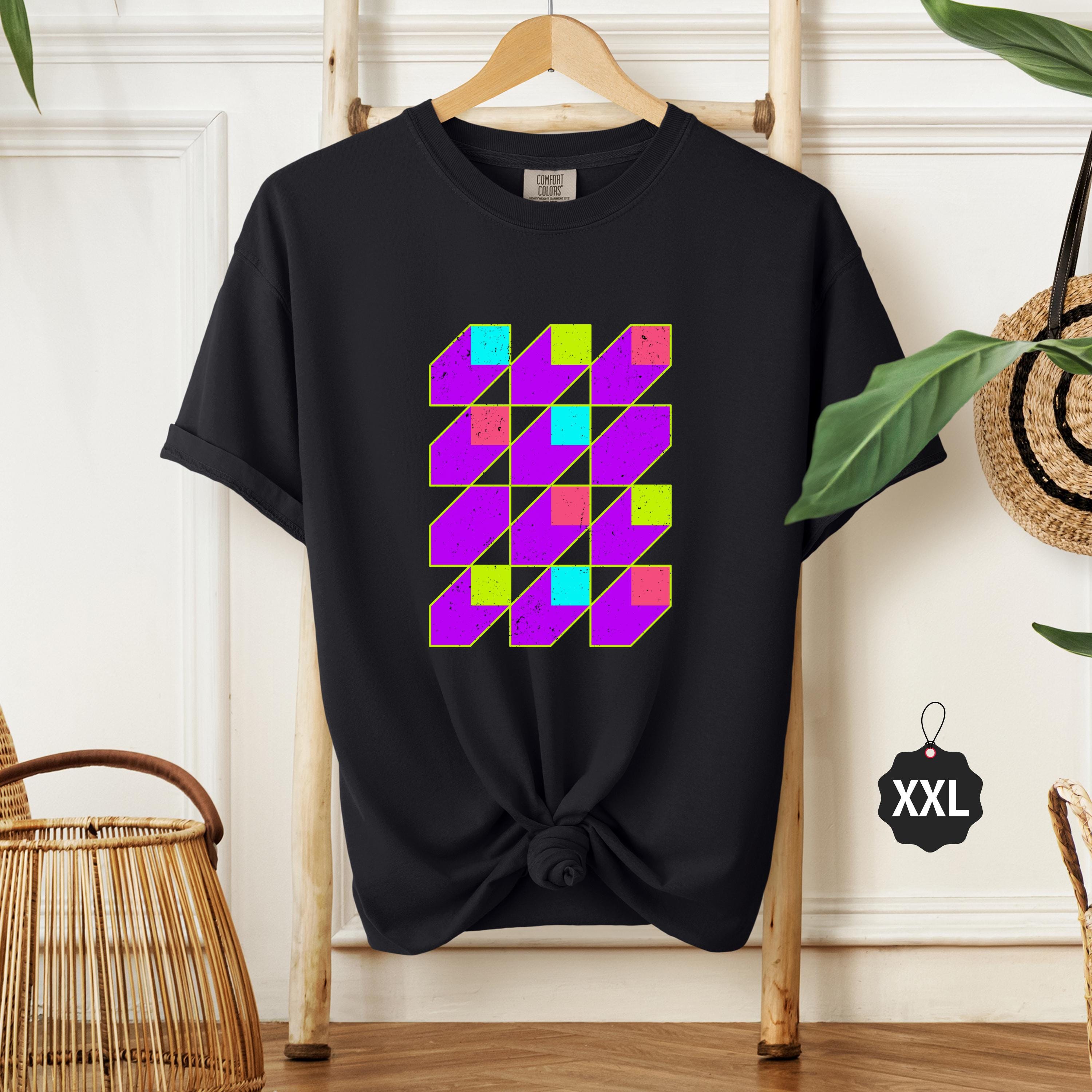Purple Haze Bauhaus T-shirt: Geometric Neon Art, 100% Cotton - Etsy