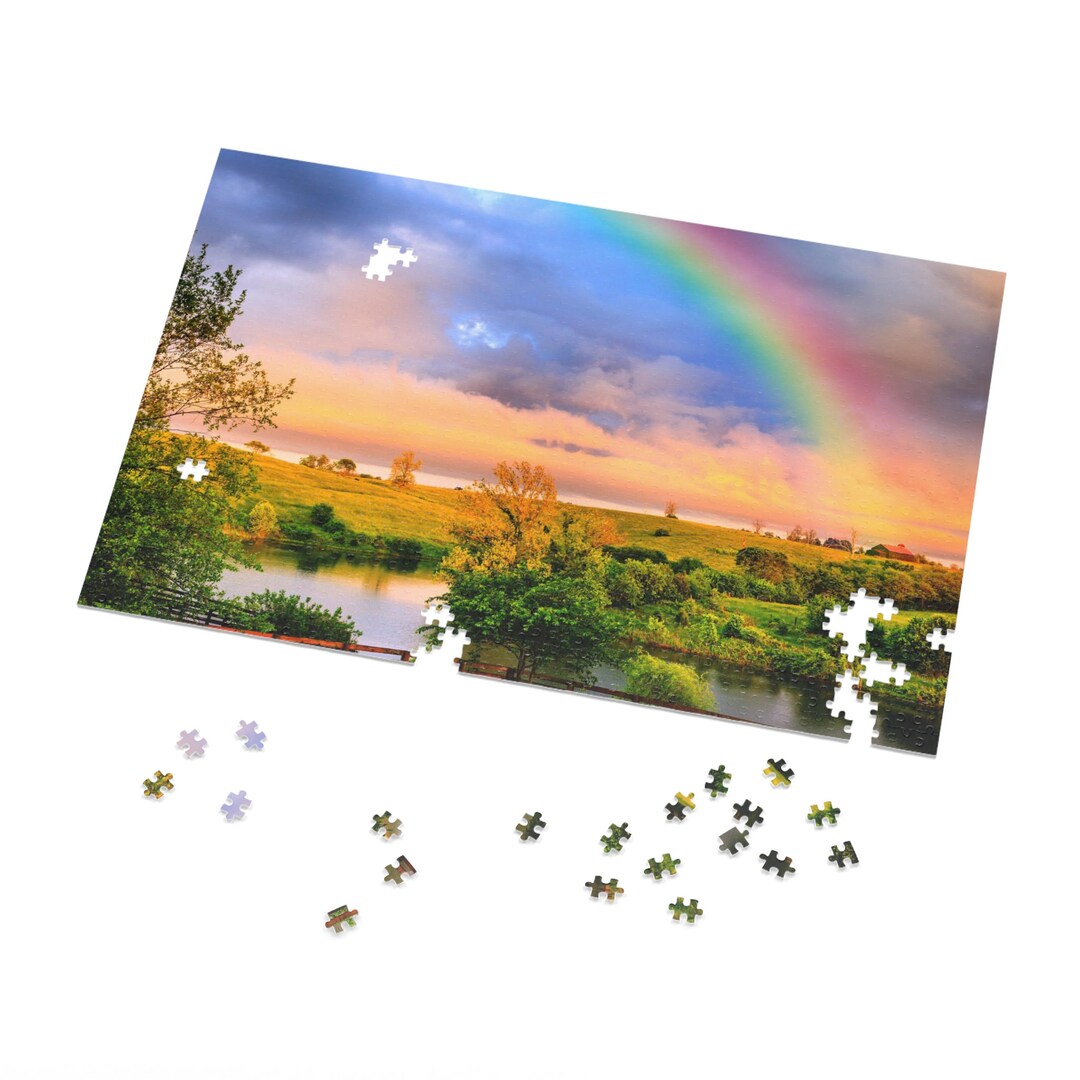 Jigsaw Puzzle Expert Level Fun Activity Beautiful Rainbow Jigsaw Puzzle