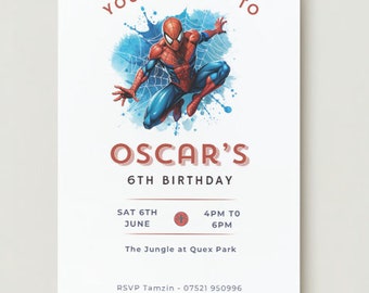 Spiderman Birthday Party Invitation - Children's Invites