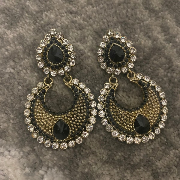 Black Desi Style Dangle Earrings