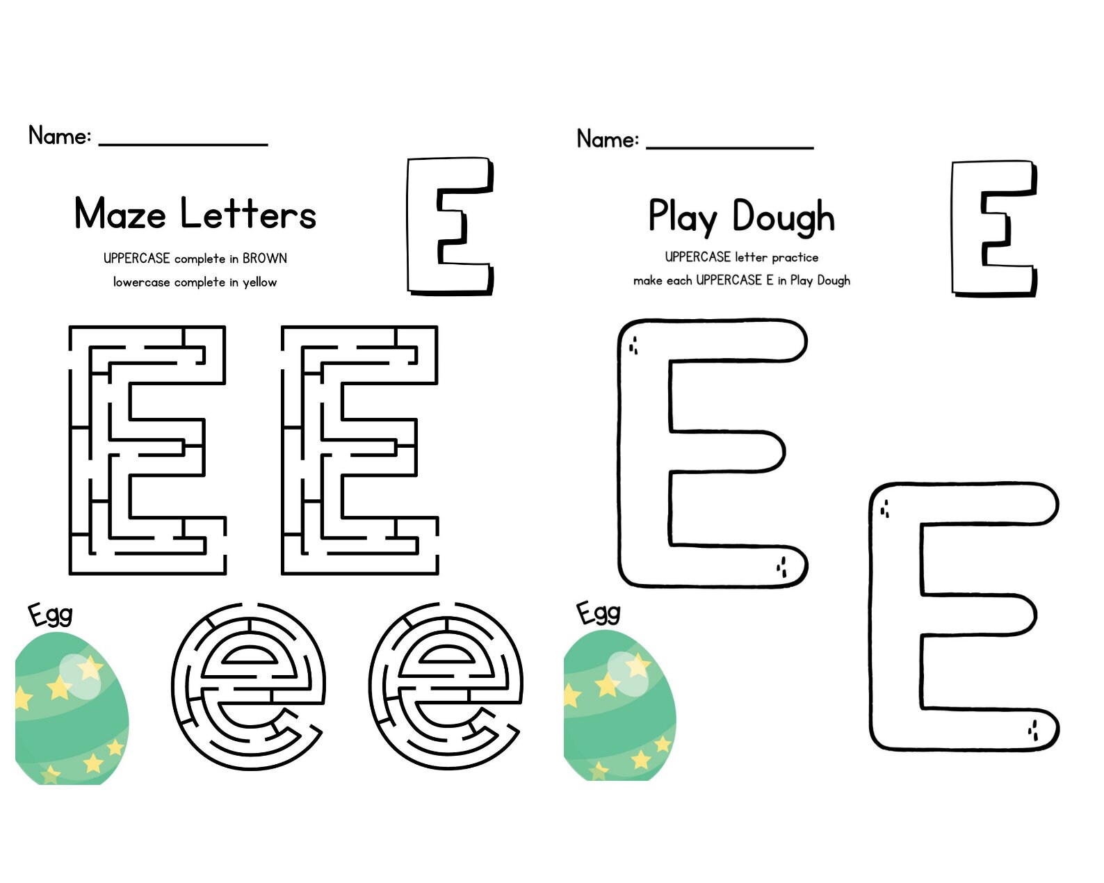 Letter E, Toddler Printable Busybook, Alphabet Busy Book, Preschool ...