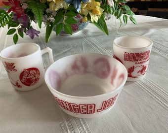 Ranger Joe Vintage Bowl And 2 Mug Set
