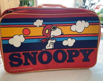 Vintage 1965 Snoopy Red Barron Retro Suitcase