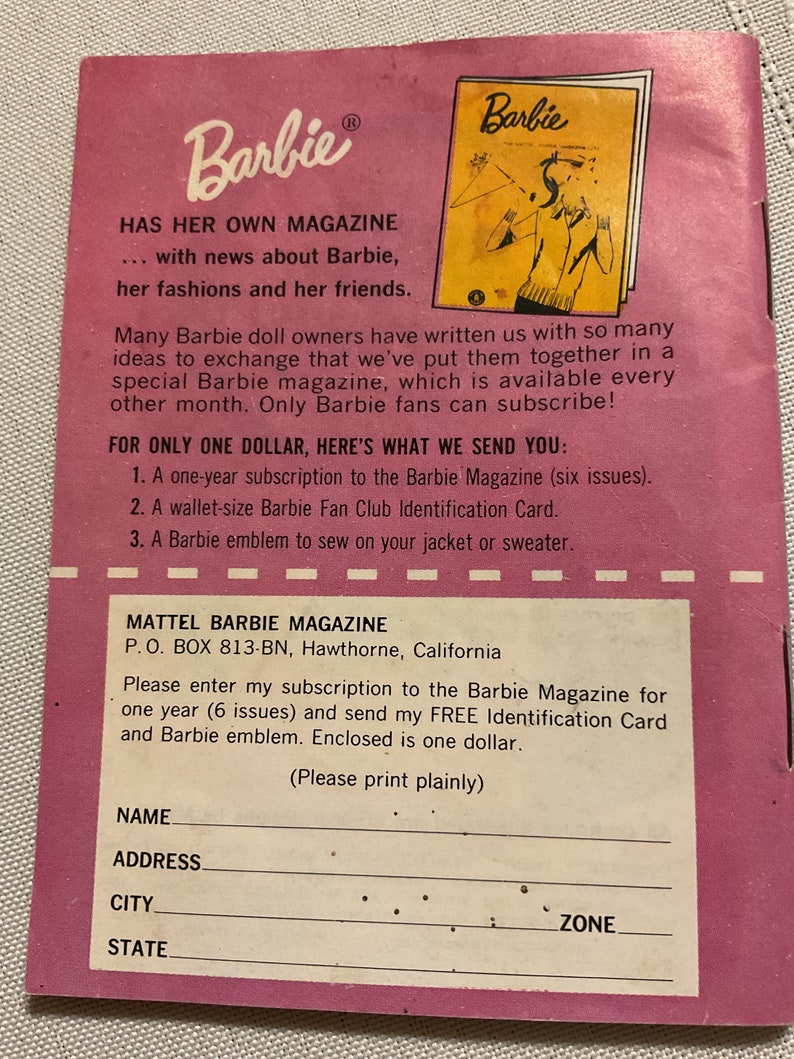 Barbie & Ken Doll Fashion Booklet Catalog 1950s Barbie Catalog Etsy