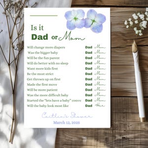 Baby Shower Party Game Customizable | Who Mommy or Daddy Game | Who Said It Game | Baby Shower Game