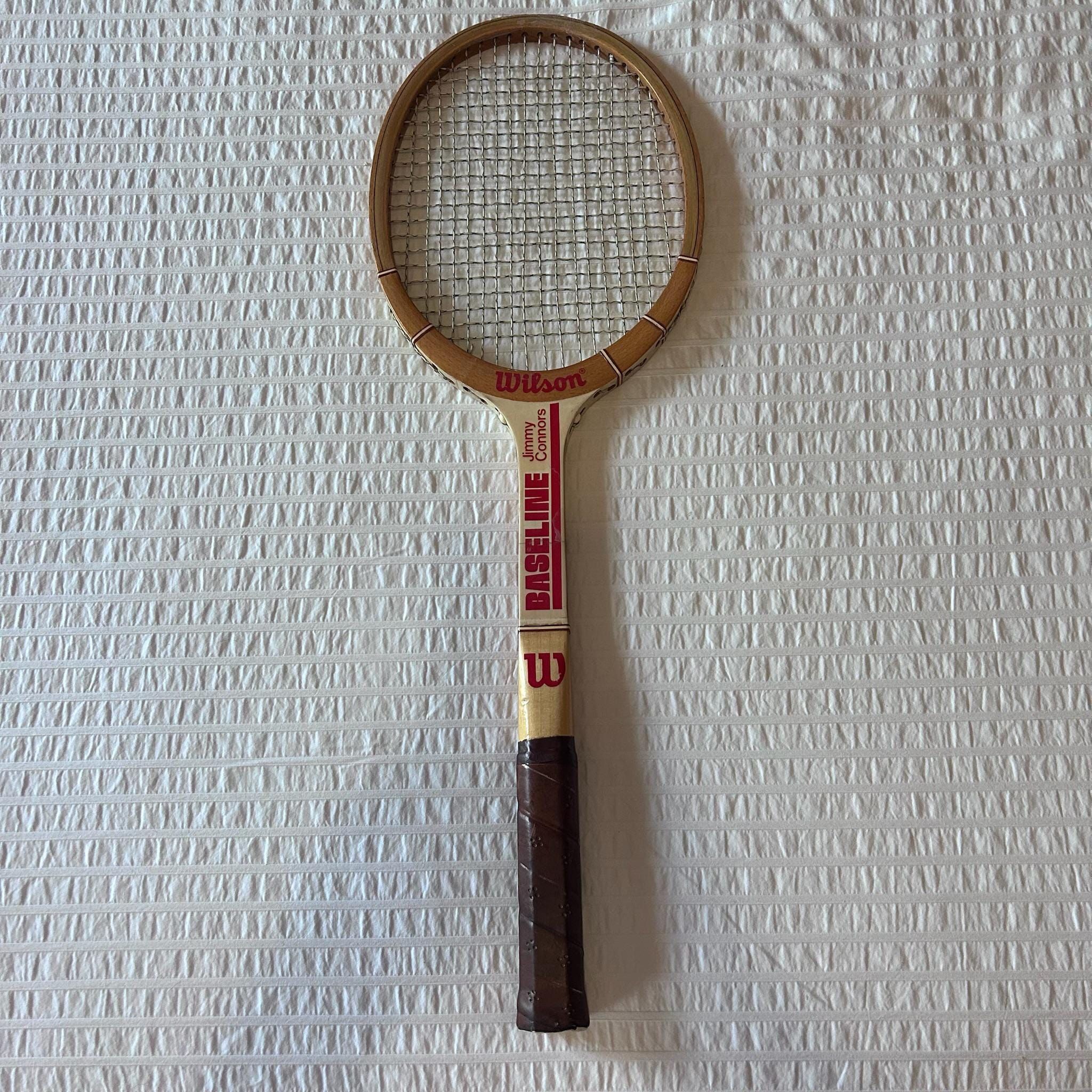 Raquette De Tennis Vintage En Bois Wilson Jimmy Connors - Taille De Manche 4 1/2