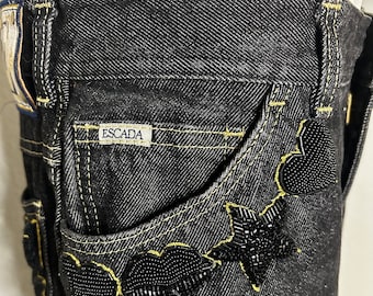 Vintage Escada E ONE Beaded Black Jeans