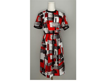 Vintage 60’s Lady Carol Orange and Brown Belted Dress