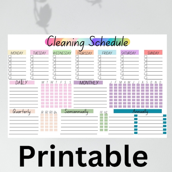 Cleaning Planner, Cleaning Checklist, Cleaning Schedule, Weekly House Chores, Adhd Clean Home, Monthly, Household Planner Printable