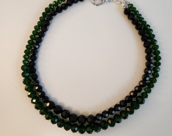 Dark Green glass Necklace