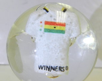 Ghana Soccer or Football Jersey Contemporary Sulphide Marble 1.35 Inches Winners Brazil 2014 World Cup