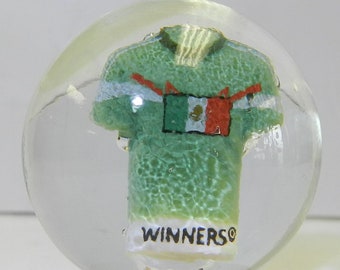 Mexico Soccer or Football Jersey Contemporary Sulphide Marble 1.33 Inches Winners Brazil 2014 World Cup