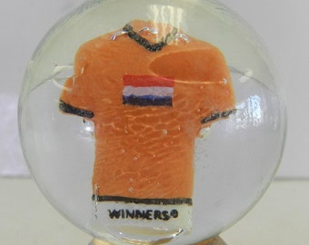 Netherlands Soccer or Football Jersey Contemporary Sulphide Marble 1.34 Inches Winners Brazil 2014 World Cup