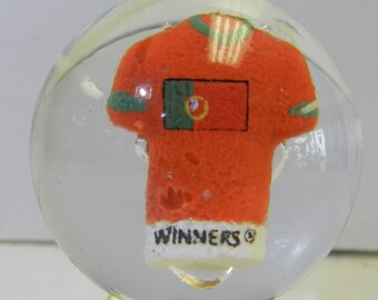 Portugal Soccer or Football Jersey Contemporary Sulphide Marble 1.35 Inches Winners Brazil 2014 World Cup