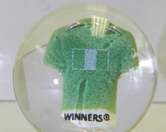 Nigeria Soccer or Football Jersey Contemporary Sulphide Marble 1.34 Inches Winners Brazil 2014 World Cup