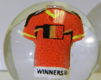 Belgium Soccer or Football Jersey Contemporary Sulphide Marble 1.35 Inches Winners Brazil 2014 World Cup