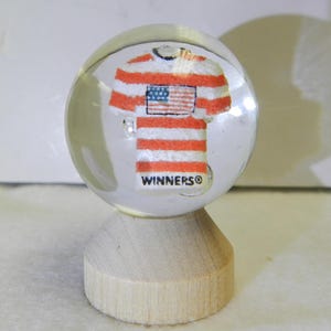 USA United States Soccer or Football Jersey Contemporary Sulphide Marble 1.35 Inches Winners Brazil 2014 World Cup