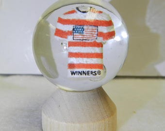 USA United States Soccer or Football Jersey Contemporary Sulphide Marble 1.35 Inches Winners Brazil 2014 World Cup
