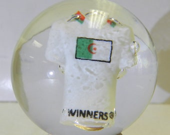 Algeria Soccer or Football Jersey Contemporary Sulphide Marble 1.35 Inches Winners Brazil 2014 World Cup