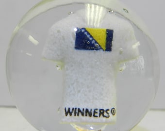 Bosnia and Herzegovina Soccer or Football Jersey Contemporary Sulphide Marble 1.34 Inches Winners Brazil 2014 World Cup