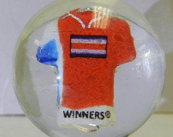 Costa Rica Soccer or Football Jersey Contemporary Sulphide Marble 1.35 Inches Winners Brazil 2014 World Cup