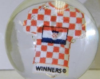 Croatia Soccer or Football Jersey Contemporary Sulphide Marble 1.34 Inches Winners Brazil 2014 World Cup