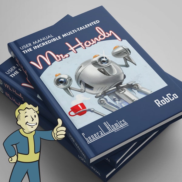 Fallout inspired notebook - Mr. Handy Robot Manual. Replica Notebook. Fallout Gift. Fallout notebook. Fallout Fan gift. Fallout 4 prop.