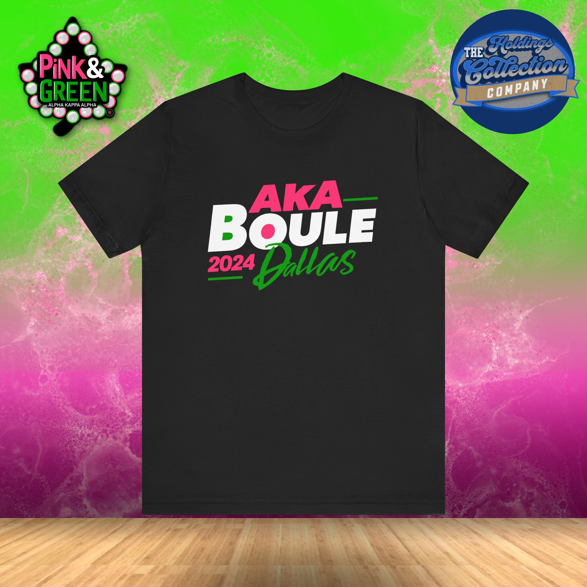 The New AKA Dallas Texas Boule 2024 Sorority Tshirt Green Pink
