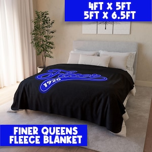 Manta polar Finer 1920 Arctic, acogedora manta para decoración del hogar, manta de hermandad azul Finer, regalo de hermandad azul real y blanco para ella