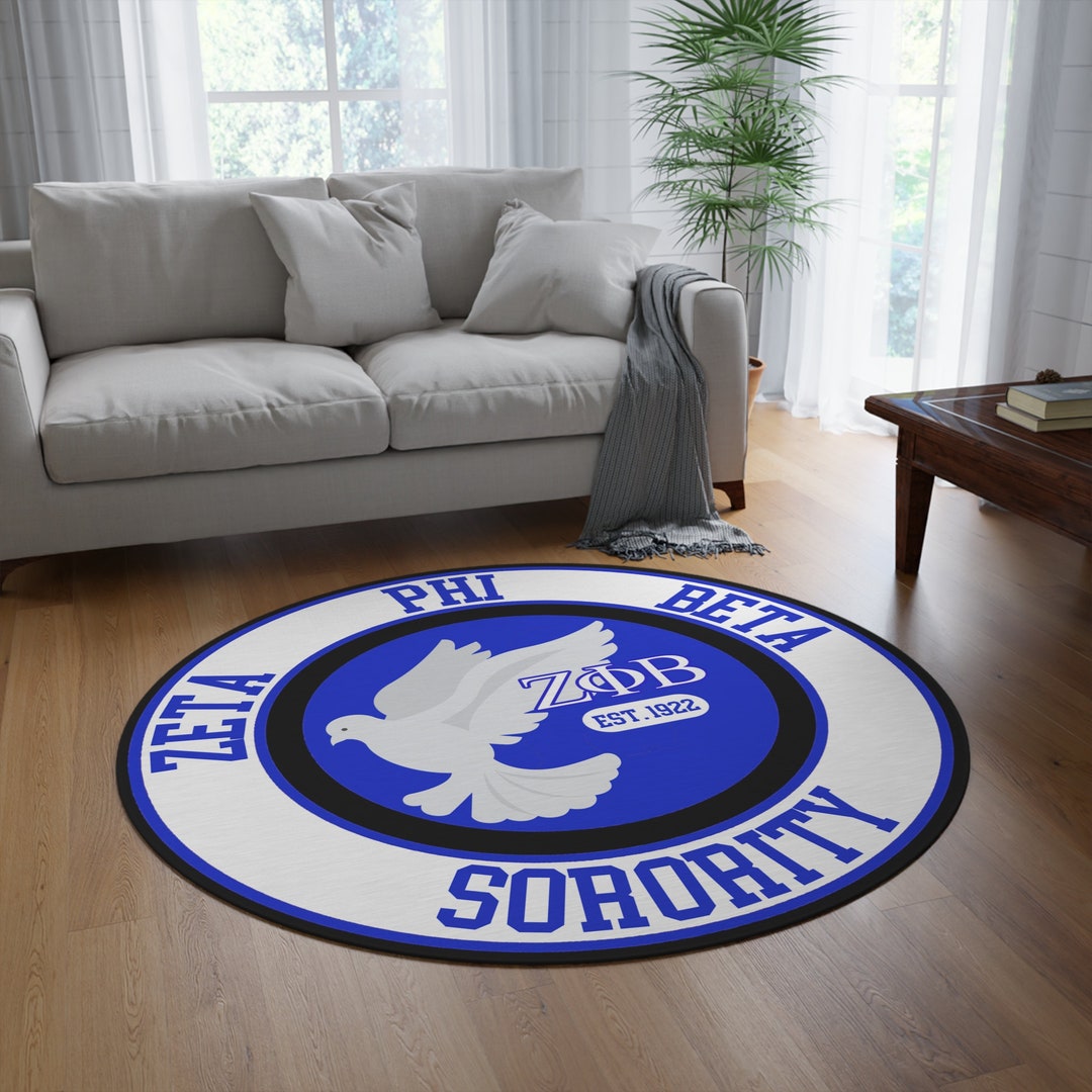 Zeta Phi Beta Round Rug Greek Letter Sorority Decor for Office, Dorm ...