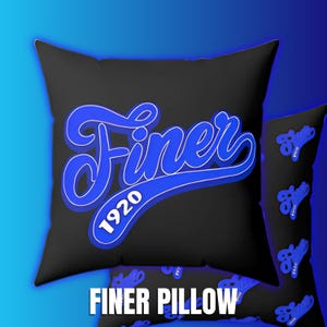 Finer Blue 1920 Pillow – Greek Letter Print Bedding with Vibrant Royal Blue Colors – Perfect for Sorority Collectors & College Dorm Decor