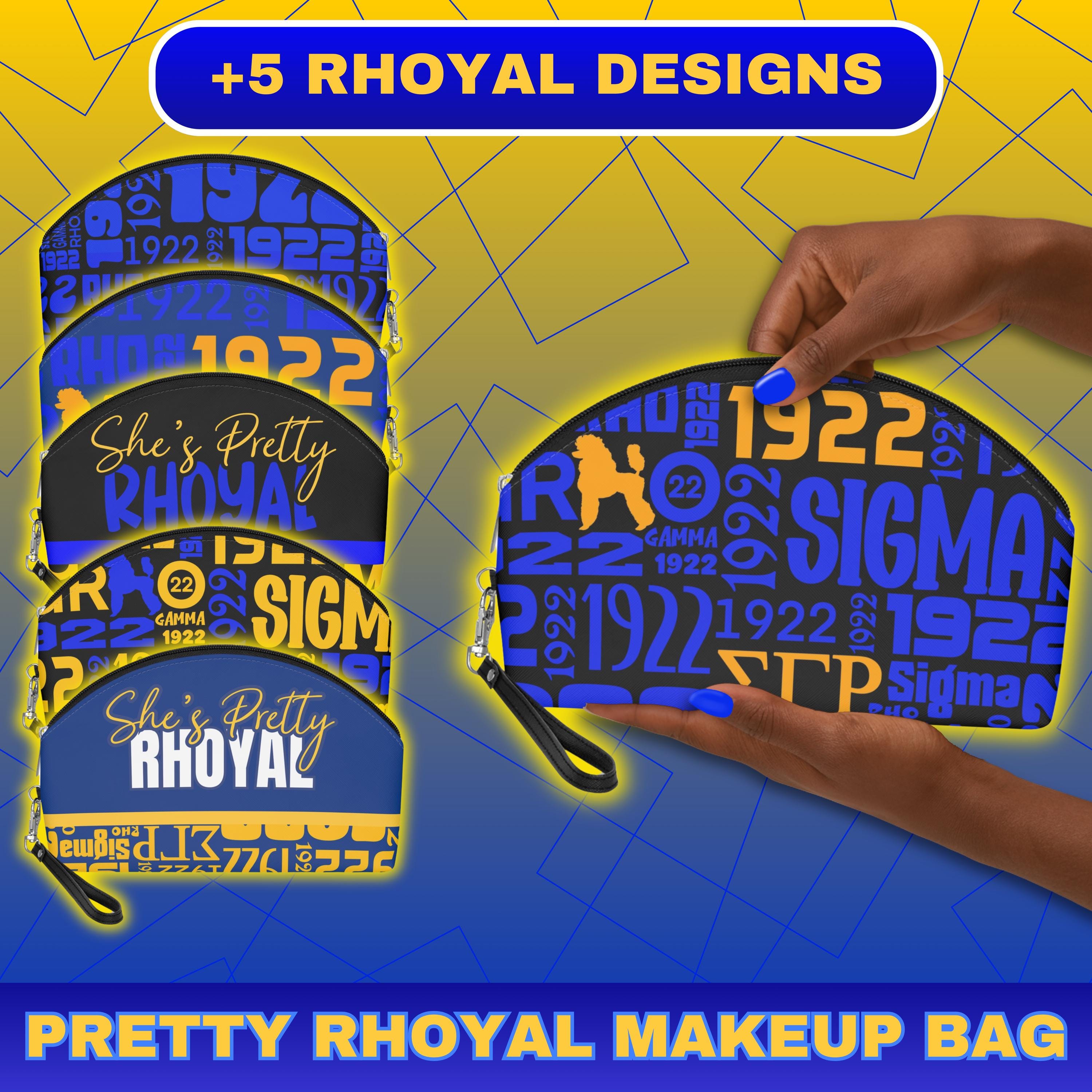Sigma Gamma Rho Make-up-Tasche – Gelb & Blau, Geschenk Für Schwesternschaft, 23,5x17 Cm