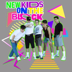 5 NKOTB-png's voor concert-T-shirt | Retro boyband-clipart voor doe-het-zelfshirts