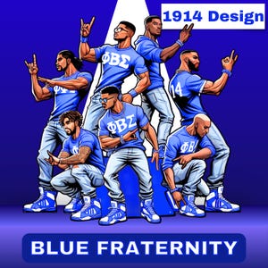 Blaue Bruderschaftsgruppe PNG & JPG - 1911 Bruderschaft Clipart - Hochwertiges HBCU Design - Griechische digitale Kunst für Schöpfer
