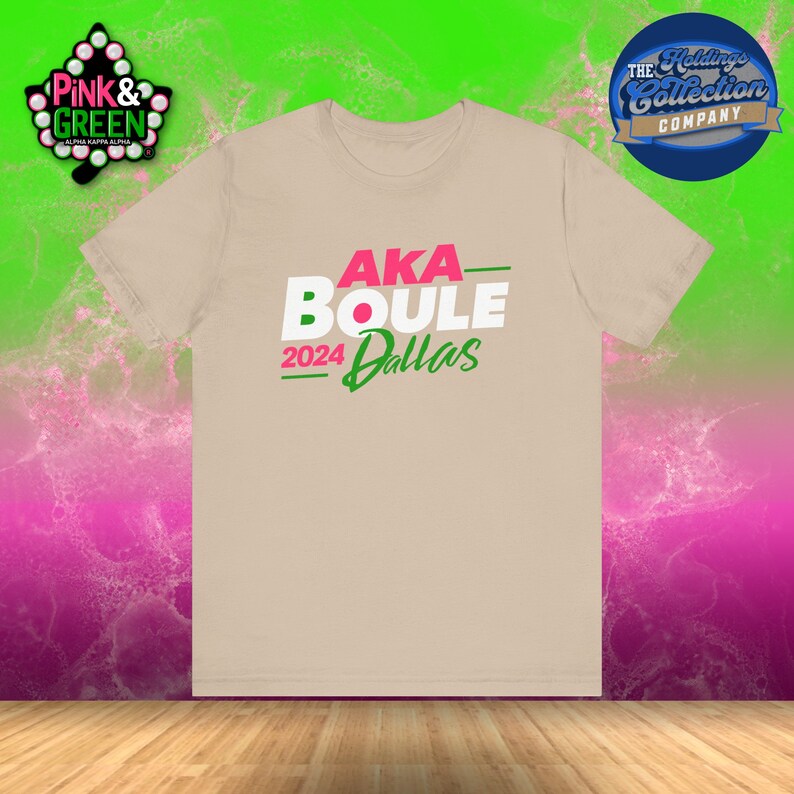 The New AKA Dallas Texas Boule 2024 Sorority Tshirt Green Pink