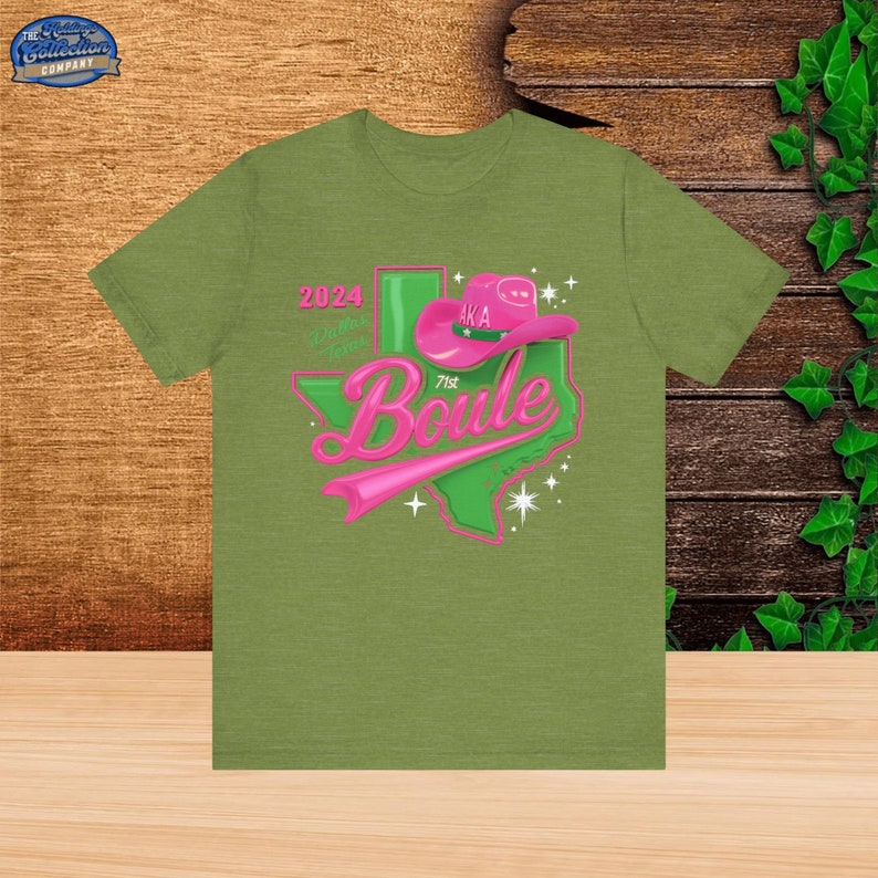 Dallas Texas AKA Boule 2024 Sorority Tshirt Green Pink Convention Tee
