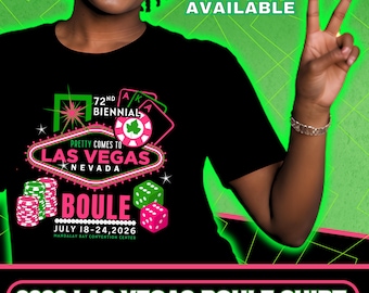 2026 72nd Biennial Boule Las Vegas T Shirt, Pink Green Sorority Convention Tee, Mandalay Bay Souvenir July 18-24 in 4 Colors