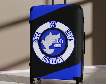 Unique Zeta Phi Beta Sorority Suitcase -  Soror Travel Gift with Round Greek Letters & Dove Theme including 1920 Establish Date