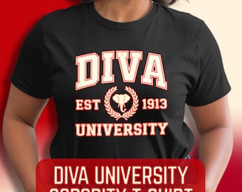 Crimson & Cream Elephant T-Shirt: Diva University Greek Pride
