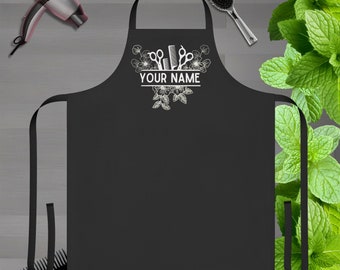 Custom Hair Stylist Apron - Personalized Hairdresser Gift for Men & Women, Cute Apron Patterns, Ideal for Salon Use