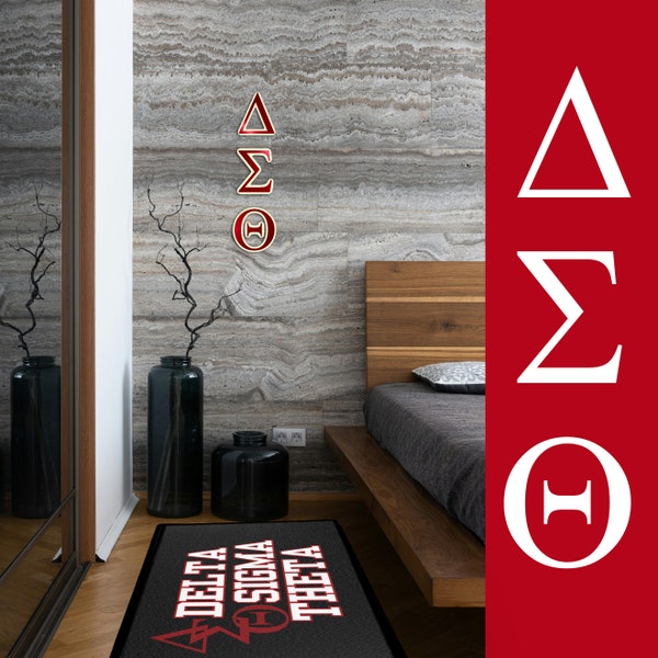 Delta Area Rugs - Multiple Size, Customized Greek Letters Design for Bedroom, Living Room, Office Gifts for Delta Sorority