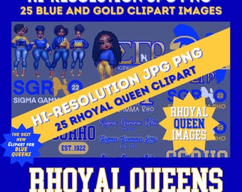 Rhoyal Blue Sisterhood Sorority PNG Bundle - Blue and Gold Poodles Greek Letters, Graphic Digital Download - Original Designs for Creators