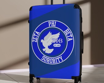 Unique Zeta Phi Beta Sorority Suitcase -  Soror Travel Gift with Round Greek Letters & Dove Theme including 1920 Establish Date