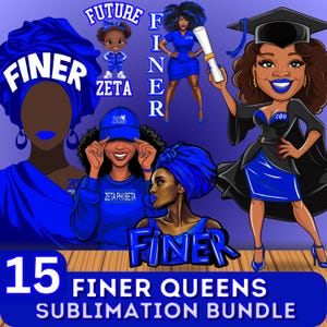 Feineres Sorority 15-Bild-Sublimationspaket: Blaue und weiße griechische Buchstabe PNGs - Digitaler Download für Merch-Ersteller und Sammler