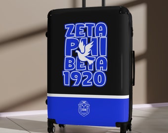 Zeta-Schwesternschaftskoffer: Griechischer Buchstabe, stilvolles Königsblau und Weiß, Design von 1920 – perfektes Geschenk für Jet-Setting-Schwestern