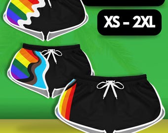 Rainbow Pride Boy Shorts - Colorful Groovy Summer Wear, Pride Month Merch