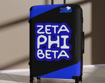 Zeta Sorority Suitcase: Greek Letter Stylish Royal Blue & White, 1920 Design - Perfect Gift for Jet-Setting Sorors