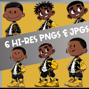 Black Fraternity Cartoon PNG Bundle - 6 hochauflösende griechische Buchstabengrafiken - Greek Life Merch, Sublimationsdesigns, Sofort-Download