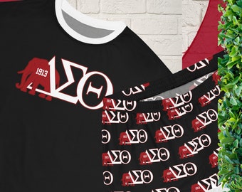 Delta Sigma Theta Short Pajama Set: Comfy Lounge Sorority Sleepwear, Greek Letters, Perfect Gift for Her, Mom, Educators & Graduates